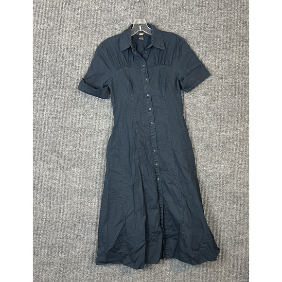 Club Monaco Dresses & Skirts - Club Monaco Womens Cotton Poplin Dress Size 0 Navy Blue Timeless Classic